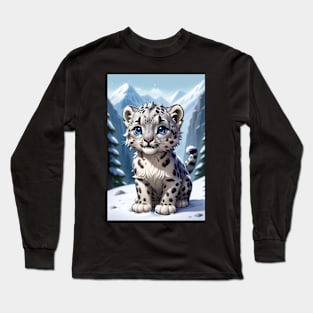 Snow Leopard Cub Long Sleeve T-Shirt